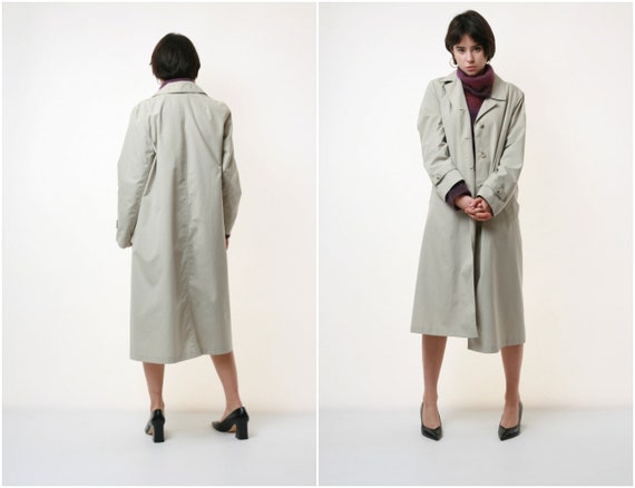 90s Vintage Lightweight Beige Long Coat 2073