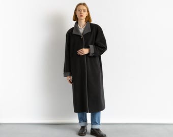 Abrigo de lana de cordero para mujer de los años 80, abrigo de invierno vintage de los años 80, abrigo largo de lana, abrigo de invierno maxi, ropa vintage, talla mediana