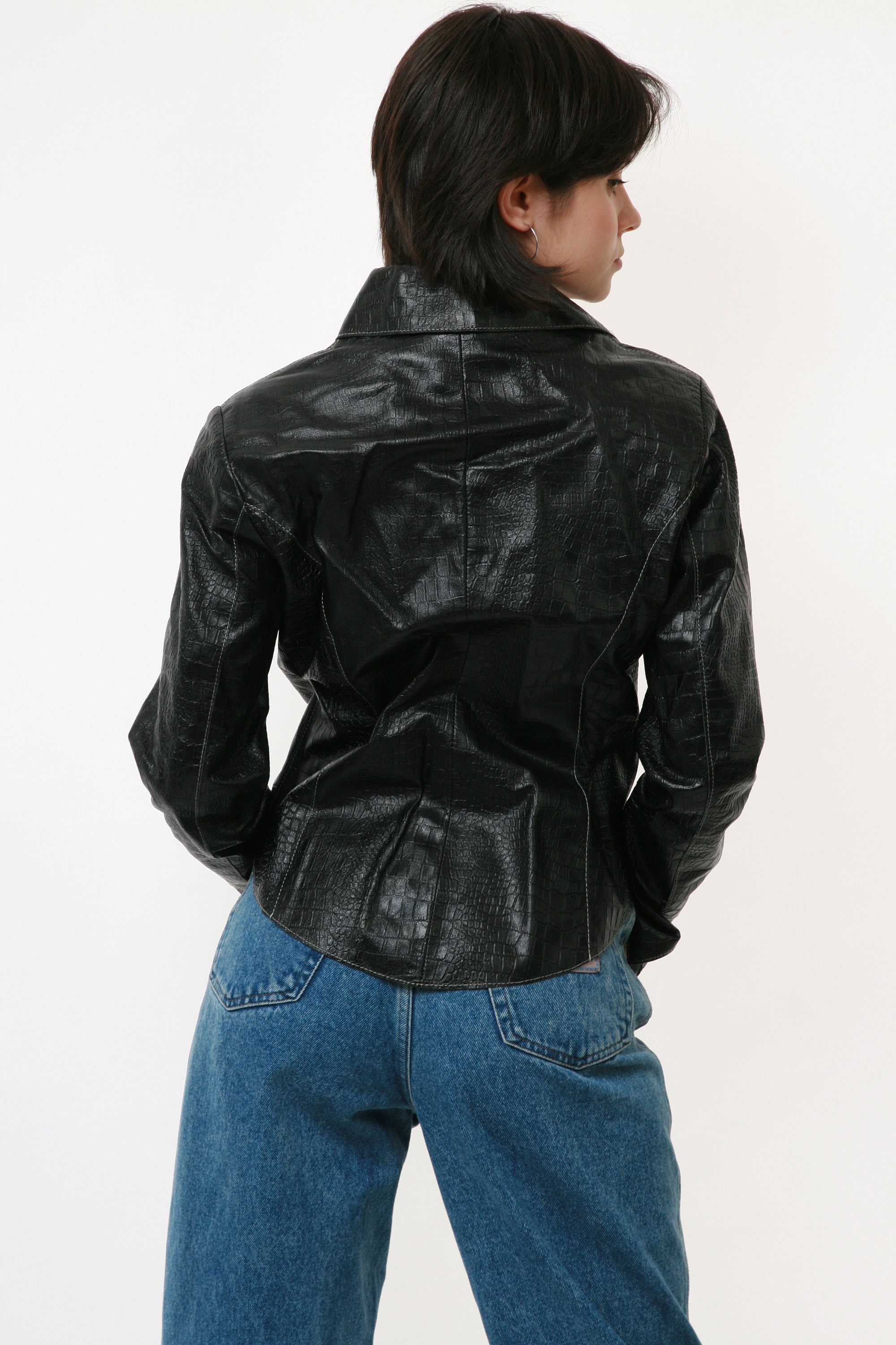80s Vintage Vtg Rare Leather Biker Shirt Leather Woman Blouse | Etsy