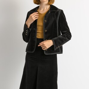 LOUIS FERAUD vintage skirt suit, vintage 1970s cotton Louis Feraud velour skirt suit, elegant black woman velour blazer suit image 17