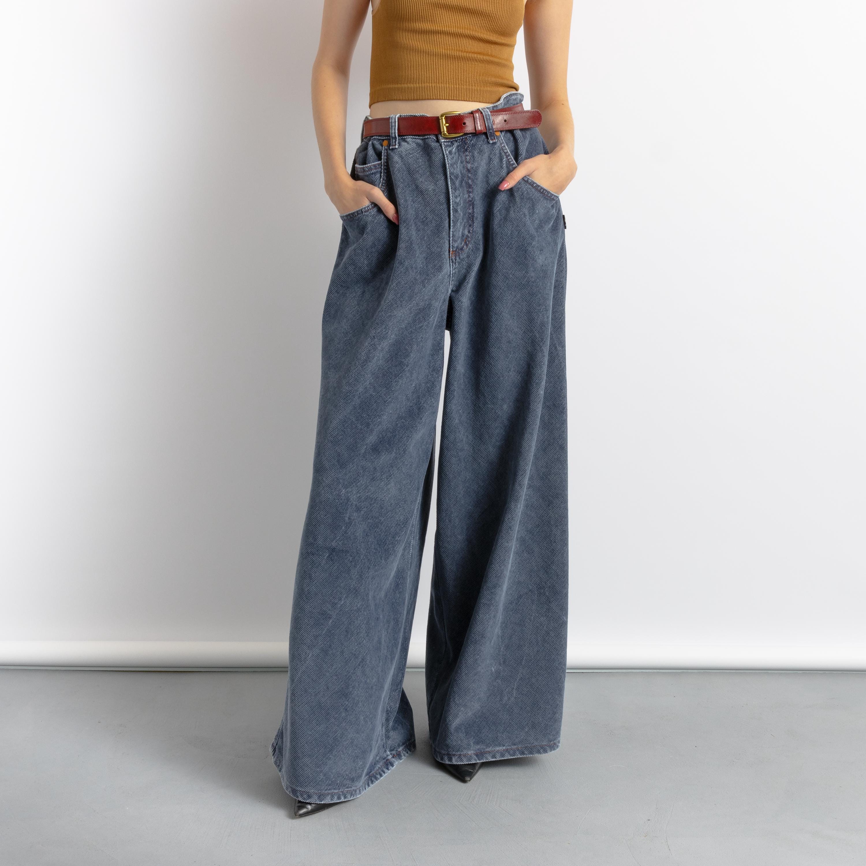 90s Vintage Jean Paul Gaultier Gray Corduroy Trousers Unisex Woman