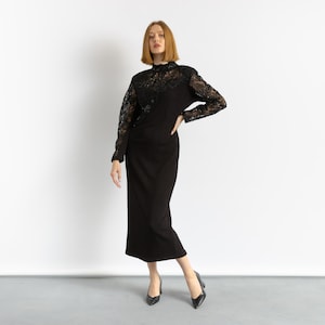 long sleeve great gatsby dress 1920s Flapper Dress Gatsby Evening Gown 1920s Black Natalia Long Gatsby Dress