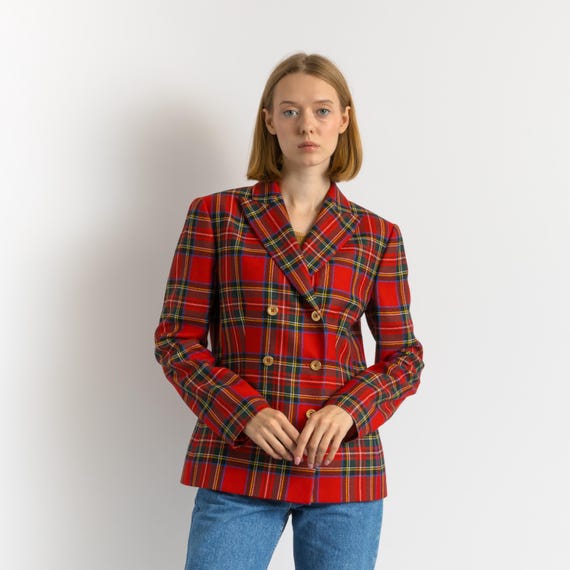 Veste Blazer Luisa Spagnoli Laine Oversize Vintage - Taille XS Rouge - Occasion Très Bon état
