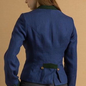 Women's structured jacket collar and 2 flap pockets / deer horn buttons / traditional jacket popular in Bavaria, Tyrol, Austria and Germany image 2