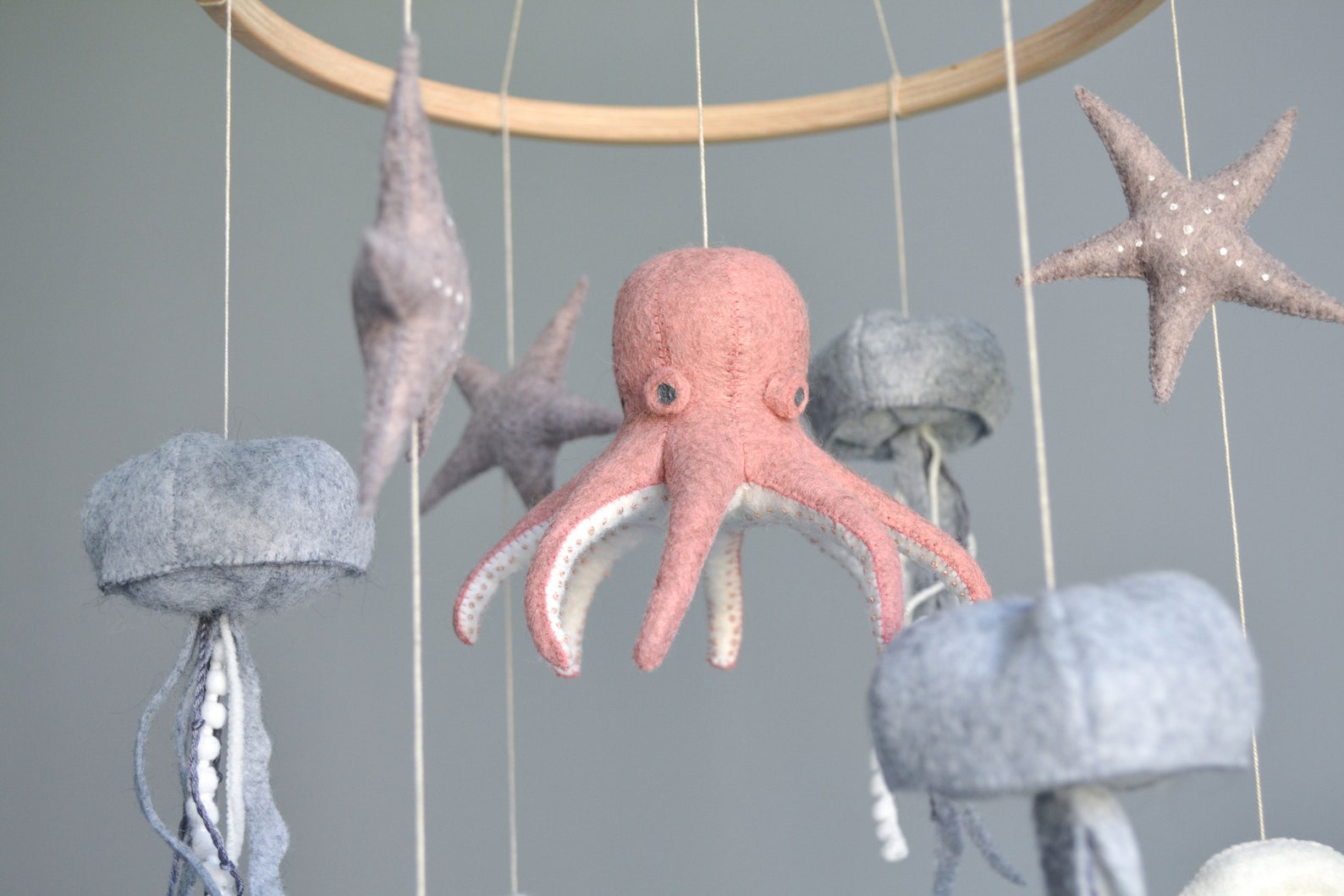 Ocean mobile octopus mobile felt sea creatures jellyfish Etsy