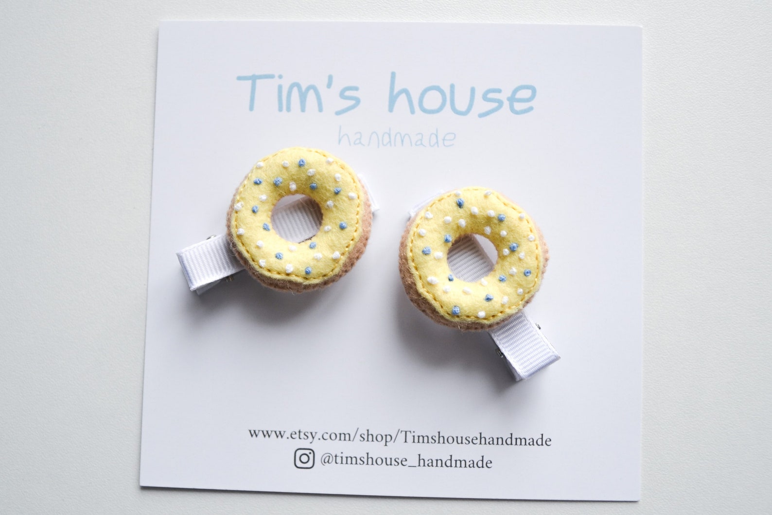 Felt donut hair clip Donut hair clips Pink donut hair clip Etsy