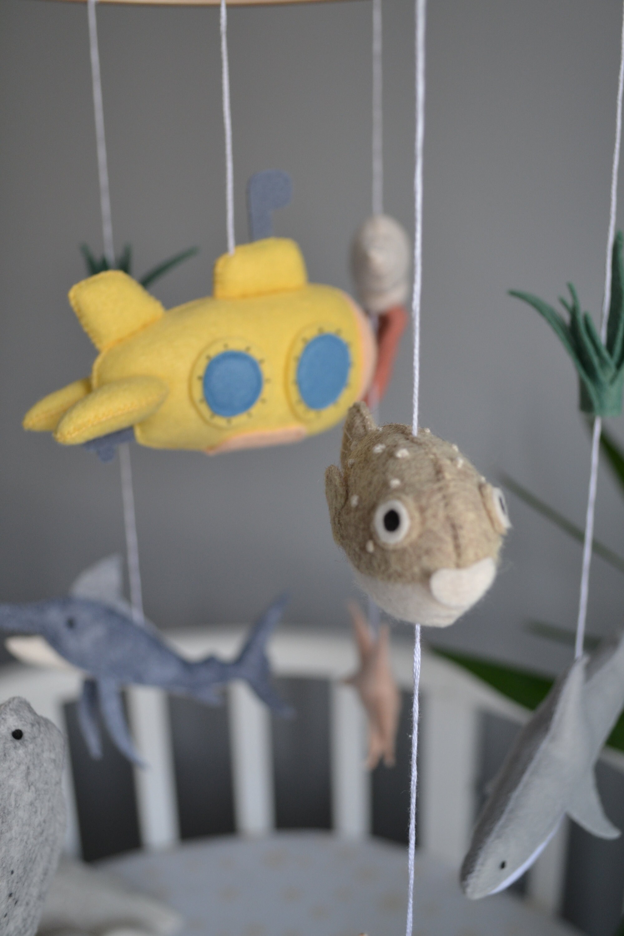 Ocean felt baby mobile. Fish crib mobile. Felt mobile for Etsy