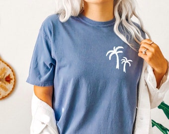 Palm Tree t-Shirt, simple Beach T-shirt, Beach palm Tshirt, Summer T-Shirt, minimal summer t-shirt, summer shirt, trip t-shirt, beach tee