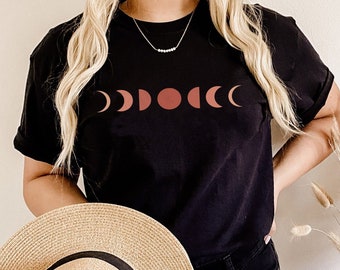 Boho Moon Phases T shirt, Boho Moon Shapes design shirt, Unisex t-shirt, Women's Shirt, phase shirt for women, gifts for her
