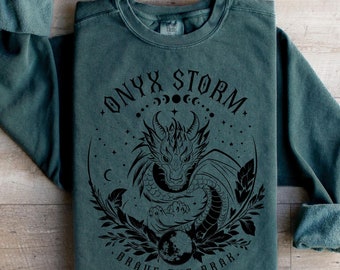 Comfort Colors® Onyx Storm Sweatshirt, Fourth Wing Sweatshirt, Dragon Rider Sweatshirt, Iron Flame Merch, Bookish Sweatshirt