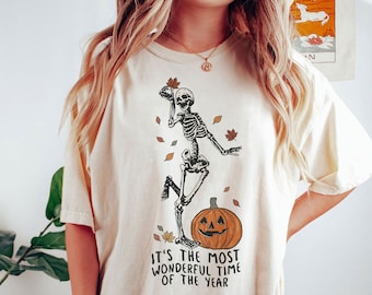 Comfort Colors® its the most wondrful time, Halloween Shirt, Witch TShirt, Gift For Halloween, iprintasty halloween, Skeleton Fall Halloween