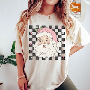 Retro Santa t-shirt, christmas santa t-shirt, santa t-shirt, holiday apparel, iPrintasty Christmas, retro santa shirt,  Comfort colors