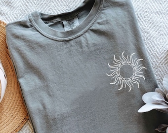 Comfort Colors® Boho sun t-shirt, Beach Shirt,  Summer T-Shirt,  Vacation T-shirt Oversized Tee Comfort Colors sun shirt, Vintage Boho