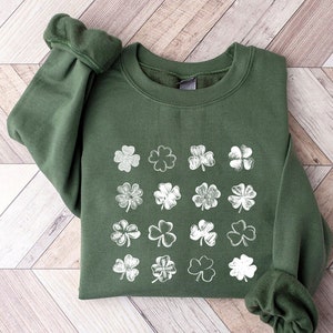 Shamrocks St. Patrick's Day Sweatshirt, Shamrock sweater, unisex sweatshirt, women st paddy's day sweatshirt, Lucky Sweatshirt