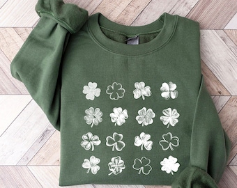 Shamrocks St. Patrick's Day Sweatshirt, Shamrock sweater, unisex sweatshirt, women st paddy's day sweatshirt, Lucky Sweatshirt