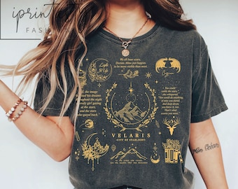 Comfort Colors®  SJM graphics t-shirt, Velaris shirt, SJM shirt, A Court of Thorns and Roses Court, iprintasty, SJM fan shirt, Sjm merch
