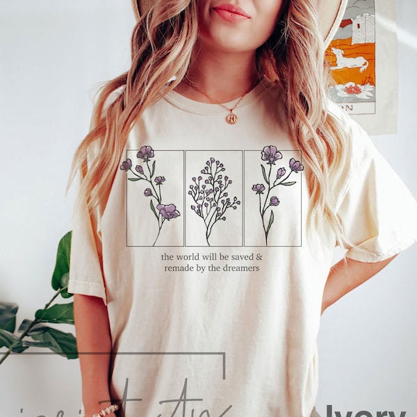 Comfort Colors® SJM, Throne Of Glass Flower Aelin Quote T-shirt, The Thirteen t-shirt, Throne Of Glass t-shirt, iprintasty