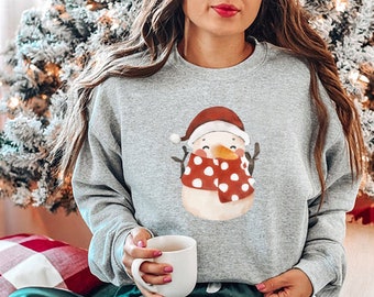 Snowman Sweatshirt - Etsy