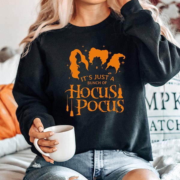 Es solo un montón de Hocus Pocus Sudadera para mujer de Halloween, regalos para fiestas de Halloween, sudadera de Hocus Pocus, suéter de las hermanas Sanderson