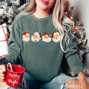 Comfort Colors®  Santa Claus sweatee, vintage Santa sweatshirt, funny Christmas t-shirt, Christmas Gifts for her, iPrintasty Christmas