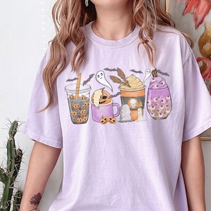 Comfort Colors, Halloween Coffee tshirt, Spooky Coffee Shirt, spooky t-shirt, Halloween Shirt, Spooky Season, Pumpkin Coffee shirt