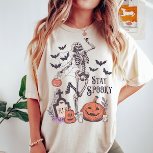 Comfort Colors, Stay spookyt-shirt, Halloween Shirt, Witch TShirt, Gift For Halloween, iprintasty halloween, Skeleton Fall Halloween