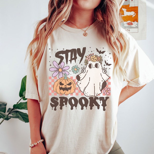 Comfort Colors® Retro Halloween t-shirt, Vintage Ghost Halloween Shirt, Retro Fall Shirt, Fall Shirt, Halloween Shirt, iprintasty halloween