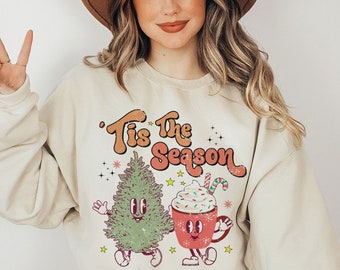 Tis the season Christmas Sweatshirt, cute chritmas Sweatshirt, Christmas Sweatshirt, holiday apparel, Holiday apparel, iprintasty christma