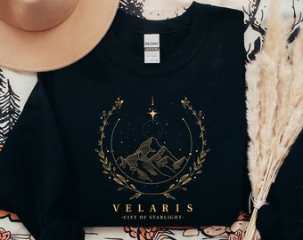 SJM, Gold print, Original Design, Velaris sweatshirt, The Night Court, SJM merch, A court of Thorns and ROSES, City of Starlight, iprintasty