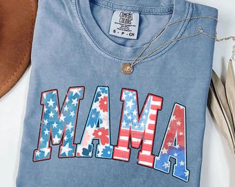 American Mama t-shirt, Mama T-Shirt, Retro Mama America tee, 4th of July T-Shirt, American Mama, Retro USA Comfort Color Shirt, USA Shirt