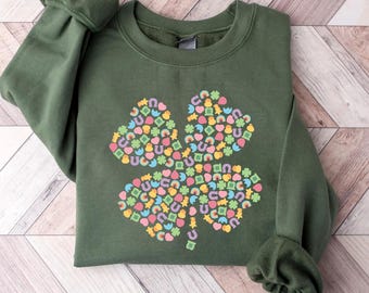 Lucky Charm Sweatshirt, Shamrock Rainbow Sweatshirt, St Patricks Day Sweatshirt, St Patricks Sweatshirt, St. Patrick's Good Luck Sweatshirt