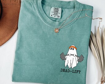 Funny Ghost-shirt, Gym Halloween t-shirt, Halloween t-shirt, Pocket Ghost t-shirt, Halloween Ghost T-shirt, Gym Spooky Shirt