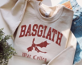 Vintage Basgiath War College Sweatshirt, Fourth Wing Sweatshirt, Violet Sorrengail, Bookish Sweatshirt, Xaden Riorson, Fantasy Book Dragon