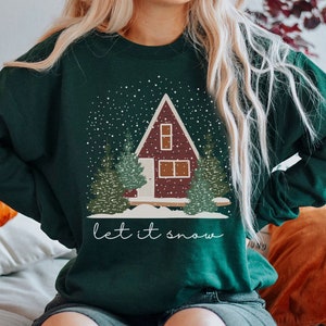 Snow Christmas sweatshirt, Holiday sweatshirt, winter sweatshirt, Christmas, winter sweater gifts for her, iprintasty christma