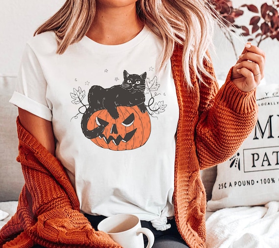 Black cat pumpkin shirt Clearance