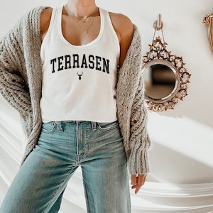 SJM - Terrasen tank top, Throne of Glass top, Gift for the Rhysand Fan Girl, ACOTAR Merch, Throne of Glass tank, bookish tank