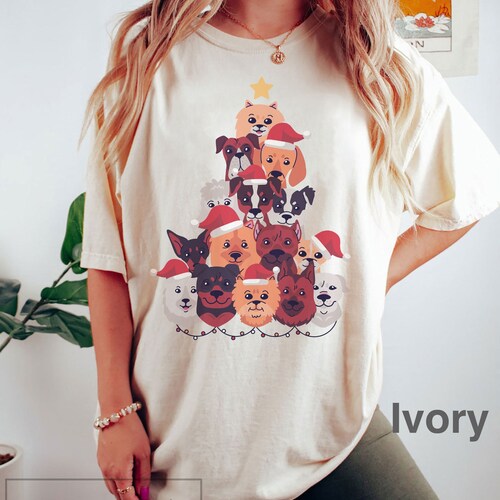 Comfort Colors Dog Christmas Tree, Merry Dogmas, Christmas Dog t-shirt, Dog Jumper t-shirt, Dog Mom Gift, iPrintasty Christmas