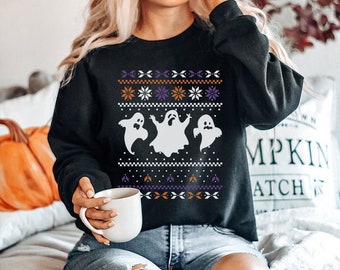 Details about   Anti-Christmas Sweater I Prefer Halloween Jumper Men's Black 