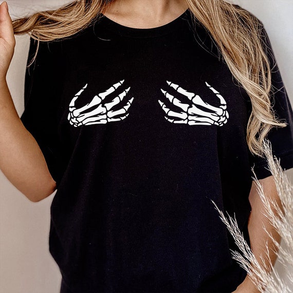 Skeleton Hands on Boobs T-Shirt Skeleton Hands on Boobs T-Shirt