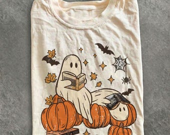 Ghost Reading Shirt, fourth wing ghost shirt, Bookish Halloween Comfort Colors Tee  Bookish Shirt,  Gifts For Readers, Fantasy Book Dragon
