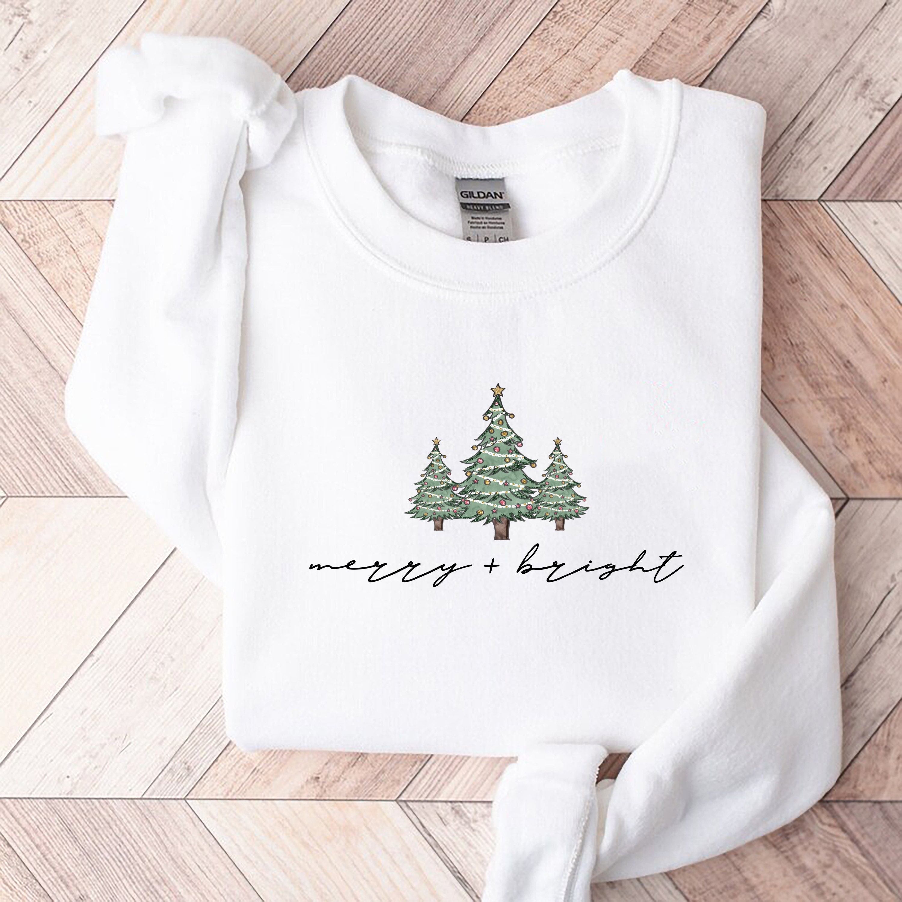 Merry and Bright Sweatshirt Christmas Sweatshirt Christmas - Etsy Singapore
