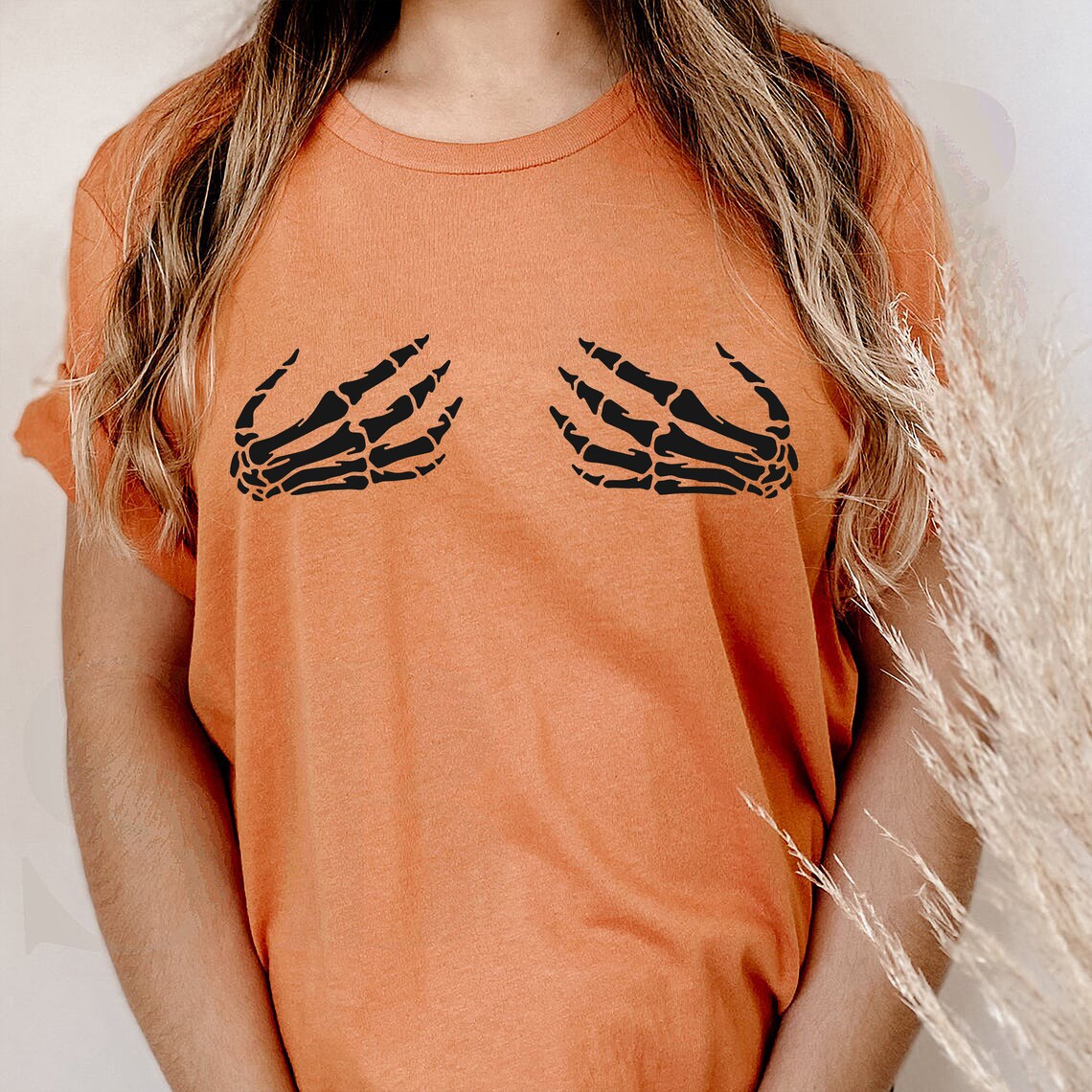 Skeleton Hands on Boobs T-shirt Skeleton Hands Hands on | Etsy