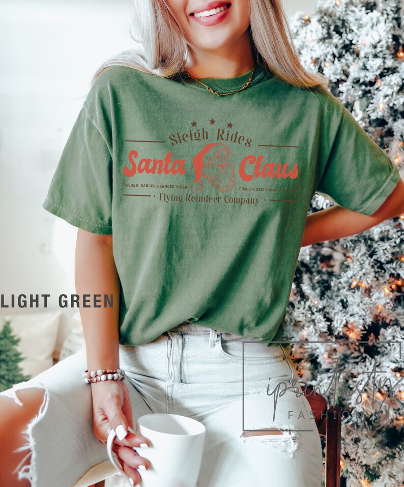 Comfort Colors® Santa Claus Christmas T-shirt Christmas - Etsy