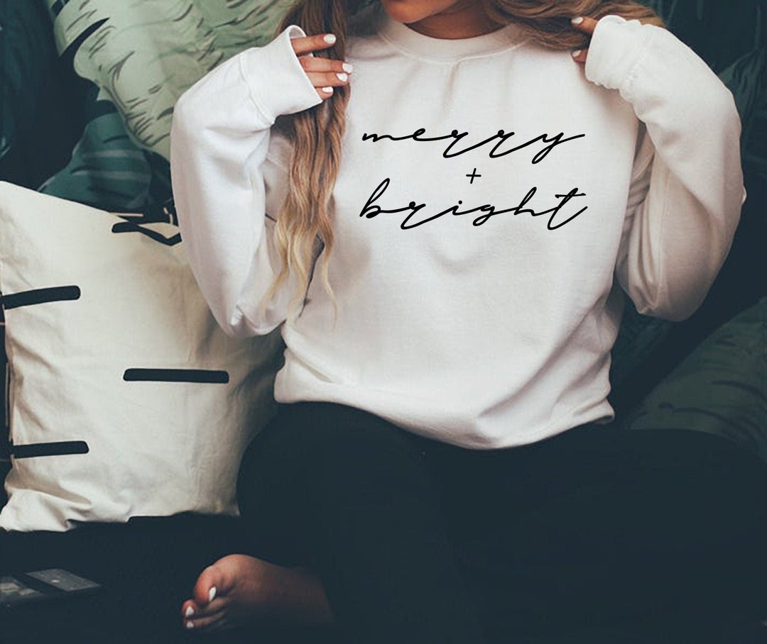 Merry and Bright Christmas Sweatshirt for Women Women - Etsy Singapore