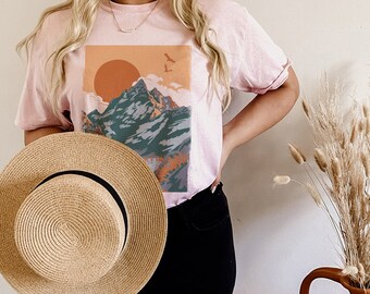Retro Landscape T-shirt, Vintage Landscape T-shirt, Neutral