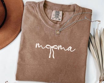 Comfort Colors® Mama bow t-shirt, Mama T-Shirt, Strong Woman Shirt, gift for mothers day, Mama tee, Graphic Tee, Women's T-Shirt