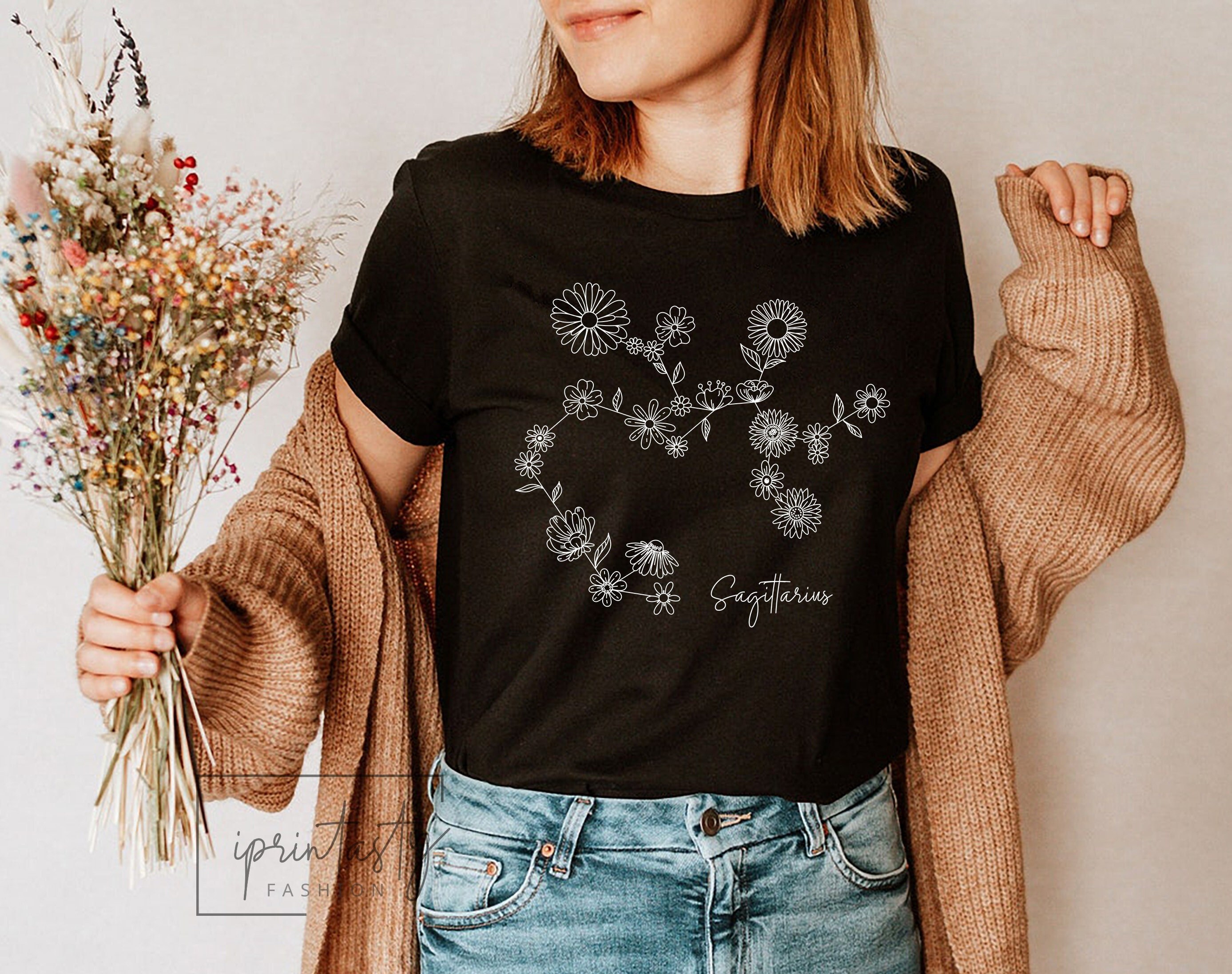 Floral Astrology T-shirt Horoscope Gift 
