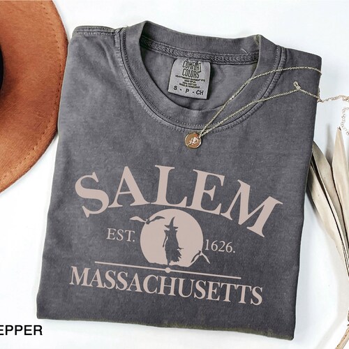 Comfort Colors® Salem Massachusetts shirt, Salem Broom Company tshirt, iprintasty, Spooky shirt for her, Witch shirt,  Halloween Party Shirt