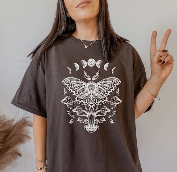 【THE MOZZ】Luna Shirt Setup Set Luna Moth T-shirt, Witchy Moon Phases, Astral Unisex T-shirt