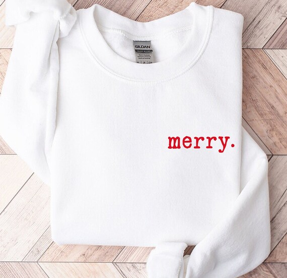 Merry Sweatshirt Minimal Christmas 